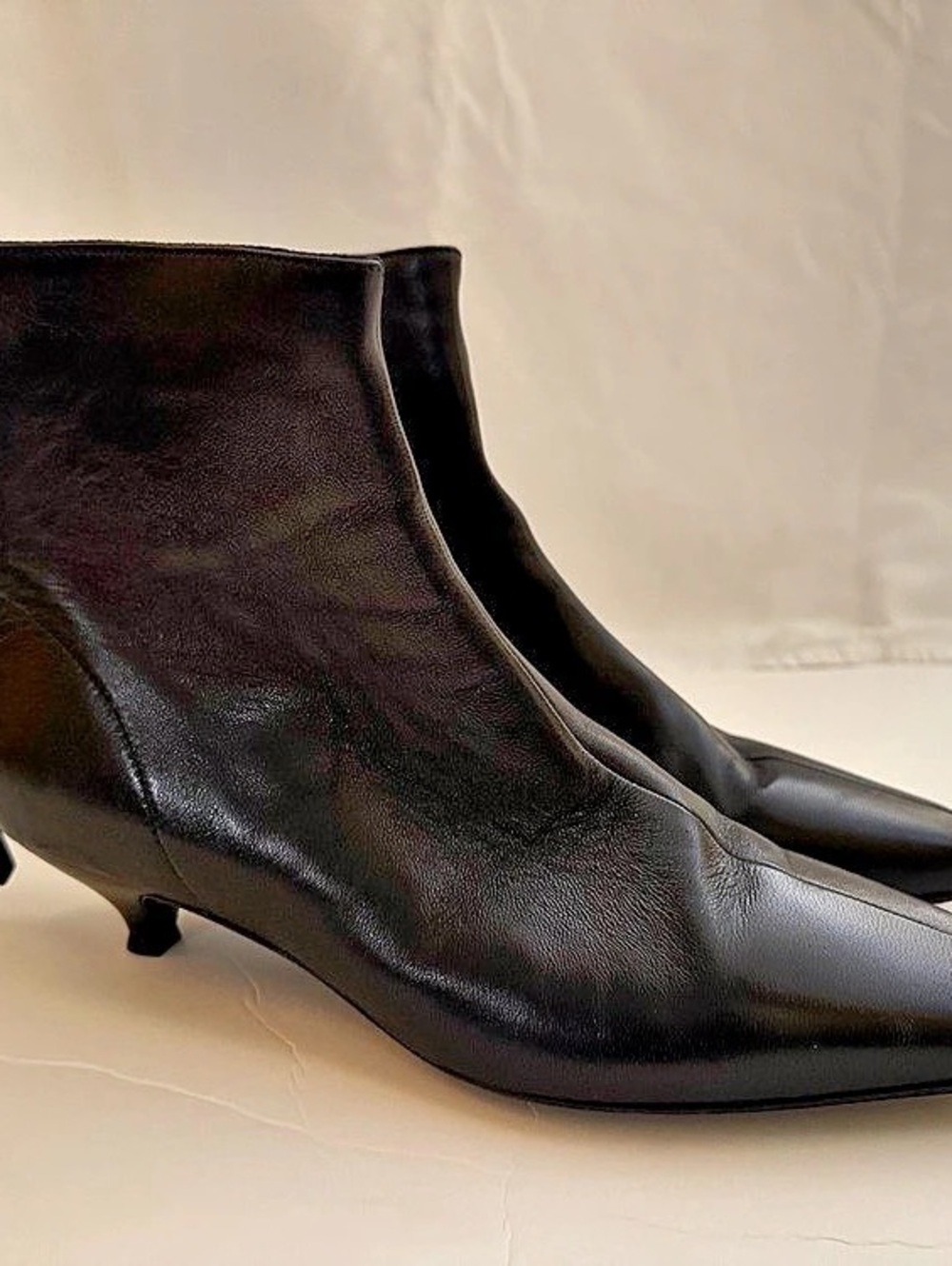 Black Ankle Boots with Gold-Tone Zippers
